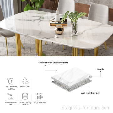 Mesa de comedor de mármol moderno, muebles de comedor